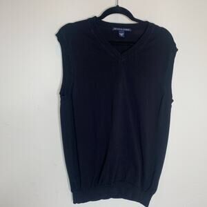 Devon & Jones Black Lightweight Sweater Vest Sz Medium Cotton